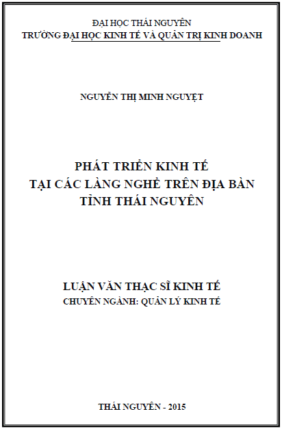 phat trien kinh te tai cac lang nghe tren dia ban tinh thai nguyen