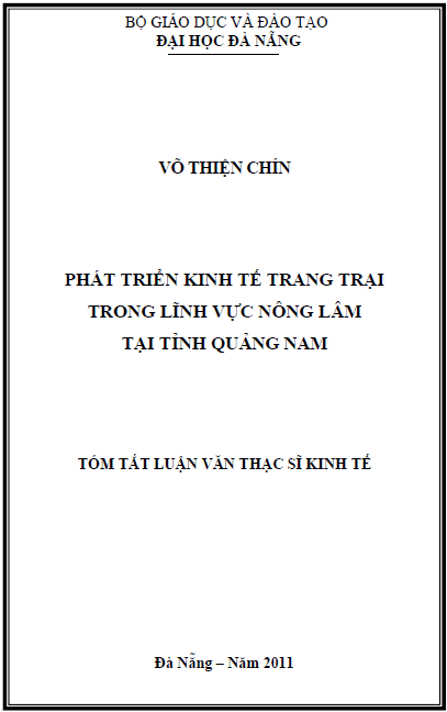 phat trien kinh te trang trai trong linh vuc nong lam tai tinh quang nam