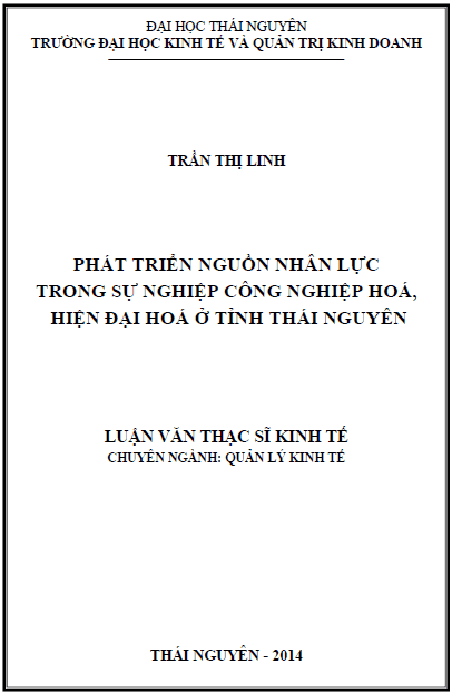 phat trien nguon nhan luc trong su nghiep cong nghiep hoa hien dai hoa o tinh thai nguyen