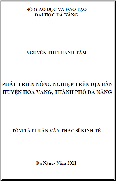 phat trien nong nghiep tren dia ban huyen hoa vang thanh pho da nang