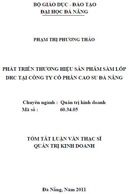 phat trien thuong hieu san pham sam lop drc tai cong ty co phan cao su da nang