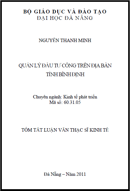 Quản lý đầu tư công trên địa bàn tỉnh Bình Định 1 quan ly dau tu cong tren dia ban tinh binh dinh
