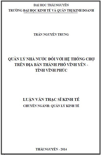 quan ly nha nuoc doi voi he thong cho tren dia ban thanh pho vinh yen tinh vinh phuc