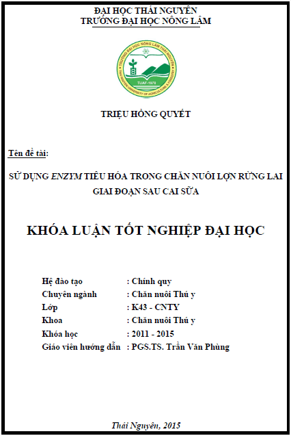 su dung enzym tieu hoa trong chan nuoi lon rung lai giai doan sau cai sua