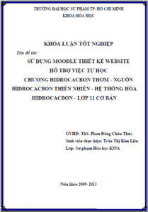 su dung moodle thiet ke website ho tro viec tu hoc chuong hidrocacbon thom nguon hidrocacbon thien nhien he thong hoa ve hidrocacbon lop 11 co ban