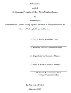 synthesis and properties of silver magic number clusters