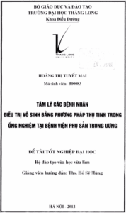 tam ly cac benh nhan dieu tri vo sinh bang phuong phap thu tinh trong ong nghiem tai benh vien phu san trung uong