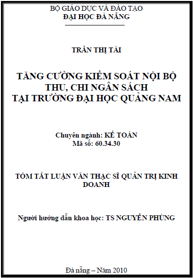 tang cuong kiem soat noi bo thu chi ngan sach tai truong dai hoc quang nam