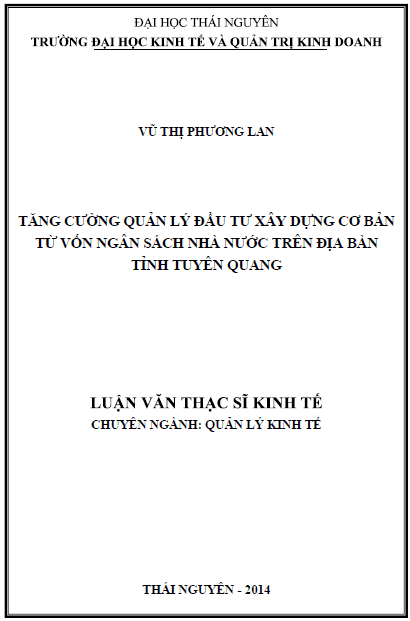 tang cuong quan ly dau tu xay dung co ban tu von ngan sach nha nuoc tren dia ban tinh tuyen quang