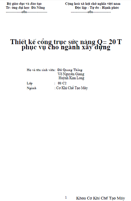 thiet ke cong truc chuc nang q 20t phuc vu cho nganh xay dung