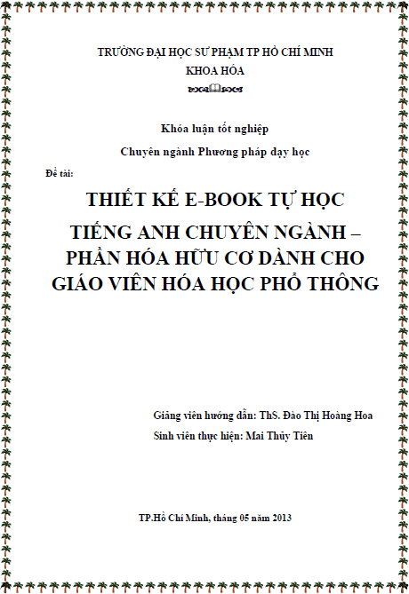 thiet ke e book tu hoc tieng anh chuyen nganh phan hoa huu co danh cho giao vien hoa hoc pho thong