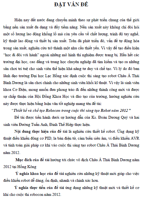 thiet ke va sang tao robocon trong cuoc thi sang tao robot nam 2012