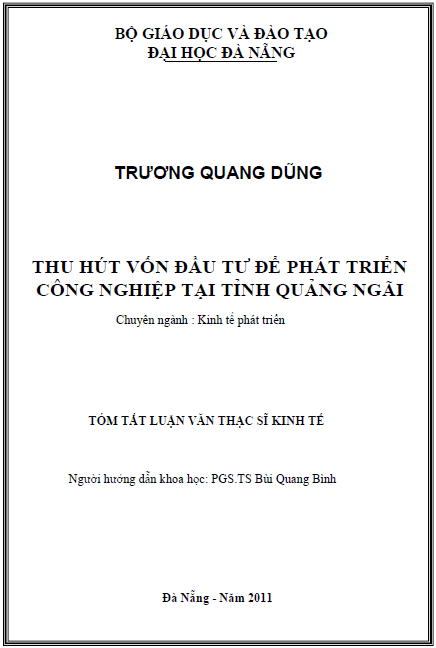 Thu hút vốn đầu tư để phát triển công nghiệp tại tỉnh Quảng Ngãi 1 thu hut von dau tu de phat trien cong nghiep tai tinh quang ngai