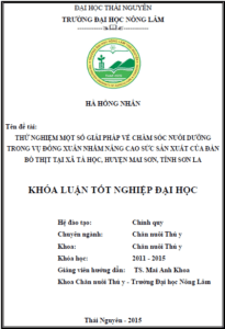thu nghiem mot so giai phap ve cham soc nuoi duong trong vu dong xuan nham nang cao suc san xuat cua dan bo thit tai xa ta hoc huyen mai son tinh son la