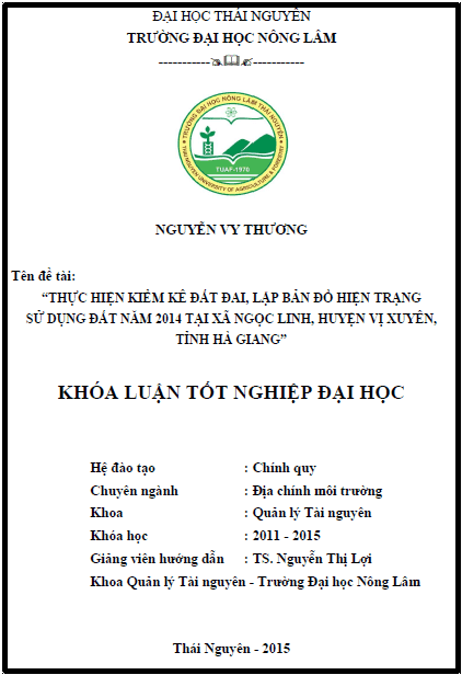 thuc hien kiem ke dat dai lap ban do hien trang su dung dat nam 2014 tai xa ngoc linh huyen vi xuyen tinh ha giang 1