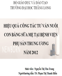 thuc trang cong tac tu van nuoi con bang sua me tai benh vien phu san trung uong nam 2012