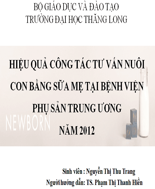 thuc trang cong tac tu van nuoi con bang sua me tai benh vien phu san trung uong nam 2012