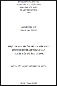 thuc trang nhiem khuan mac phai o nguoi benh sau mo so nao va cac yeu to anh huong