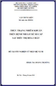 thuc trang nhiem khuan tren benh nhi lo xe mi cap sau dieu tri hoa chat
