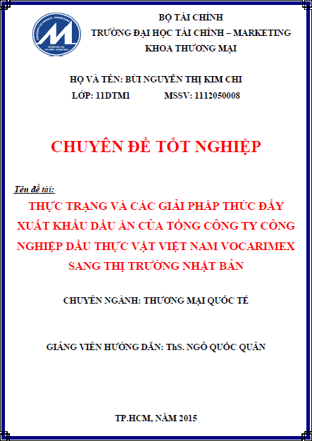 thuc trang va cac giai phap thuc day xuat khau dau an cua tong cong ty cong nghiep dau thuc vat viet nam vovarimex sang thi truong nhat ban