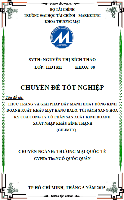 thuc trang va giai phap day manh hoat dong kinh doanh xuat khau mat hang balo tui sach sang hoa ky cua cong ty co phan san xuat kinh doanh xuat nhap khau binh thanh