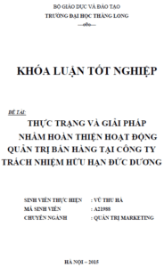 Thực trạng và giải pháp nhằm hoàn thiện hoạt động quản trị bán hàng tại Công ty TNHH Đức Dương 20 thuc trang va giai phap nham hoan thien hoat dong quan tri ban hang tai cong ty tnhh duc duong
