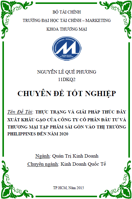 thuc trang va giai phap thuc day xuat khau gao cua cong ty co phan dau tu va thuong mai tap pham sai gon vao thi truong philippines den nam 2020