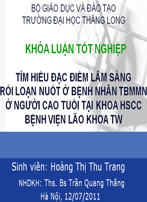 tim hieu dac diem lam sang roi loan nuot o benh nhan tai bien mach mau nao o nguoi cao tuoi tai khoa hoi suc cap cuu benh vien lao khoa trung uong