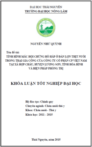 tinh hinh mac hoi chung ho hap o dan lon thit nuoi trong trai gia cong cua cong ty co phan cp viet nam tai xa hop chau huyen luong son tinh hoa binh va bien phap phong tri