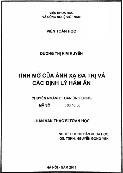 tinh mo cua anh xa da tri va cac dinh ly ham an