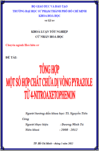 tong hop mot so hop chat chua di vong pyrazole tu 4 nitroaxetophenol