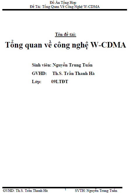 tong quan ve cong nghe w cdma