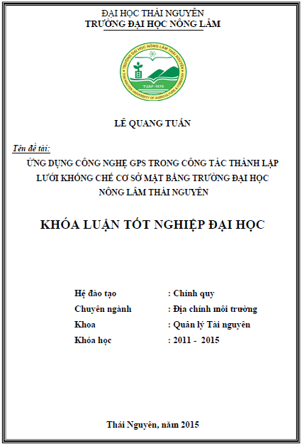 ung dung cong nghe gps trong cong tac thanh lap luoi khong che co so mat bang truong dai hoc nong lam thai nguyen 1