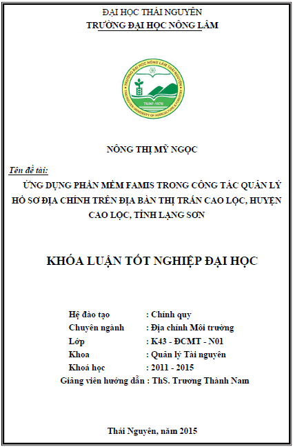 ung dung phan mem famis trong cong tac quan ly ho so dia chinh tren dia ban thi tran cao loc huyen cao loc tinh lang son 1