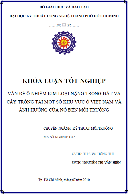 van de o nhiem kim loai nang trong dat va cay trong tai mot so khu vuc o viet nam va anh huong cua no den moi truong
