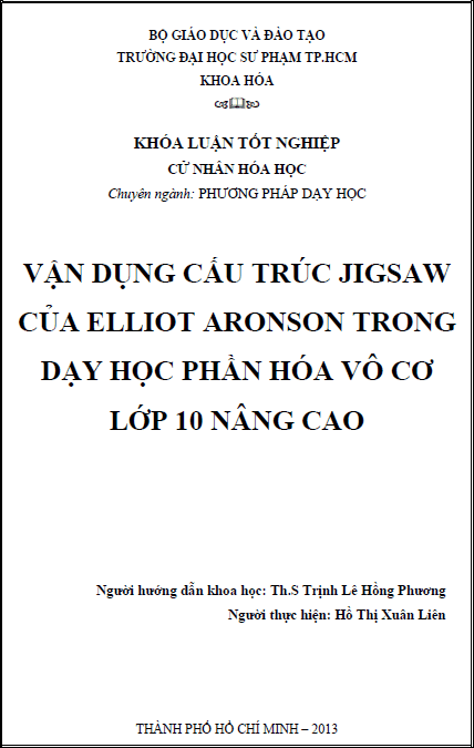 van dung cau truc jigsaw cua elliot aronson trong day hoc phan hoa vo co lop 10 nang cao