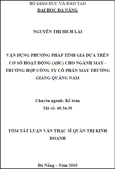 van dung phuong phap tinh gia dua tren co so hoat dong abc cho nganh may truong hop cong ty co phan may truong giang quang nam