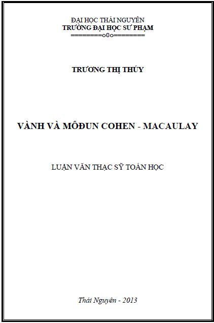 vanh va modun cohen macaulay