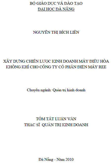 xay dung chien luoc kinh doanh may dieu hoa khong khi cho cong ty co phan dien may ree