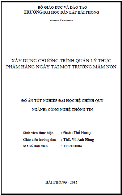 Xây dựng chương trình quản lý thực phẩm hàng ngày tại một trường mầm non 1 xay dung chuong trinh quan ly thuc pham hang ngay tai mot truong mam non