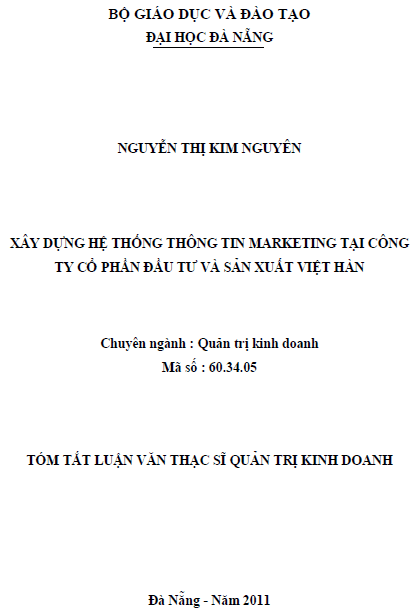 xay dung he thong thong tin marketing tai cong ty co phan dau tu va san xuat viet han
