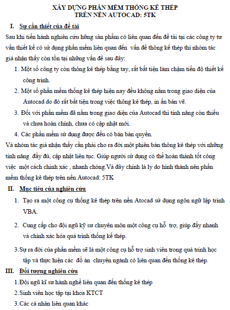 xay dung phan mem thong ke thep tren nen autocad 5tk