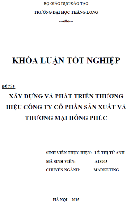 xay dung va phat trien thuong hieu cong ty co phan san xuat va thuong mai hong phuc