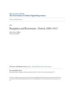Bumpkins and Bostonnais Detroit 1805 1812 pdf