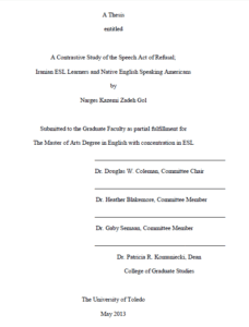 a contrastive study of the speech act of refusal iranian esl learners and native english speaking americans