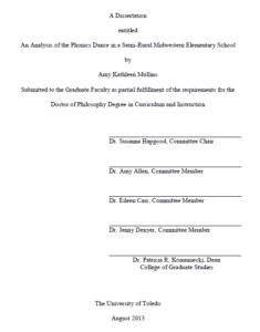 an analysis of the phonics dance in a semi rural midwestern elementary school