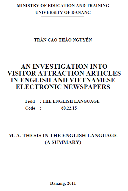 an investigation into visitor attraction articles in english and vietnamese electronic newspapers
