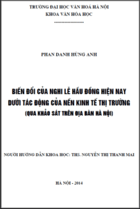 bien doi cua nghi le hau dong hien nay duoi tac dong cua nen kinh te thi truong qua khao sat tren dia ban ha noi
