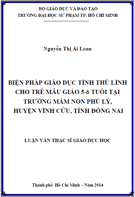 bien phap giao duc tinh thu linh cho tre mau giao 5 6 tuoi tai truong mam non phu ly huyen vinh cuu tinh dong nai