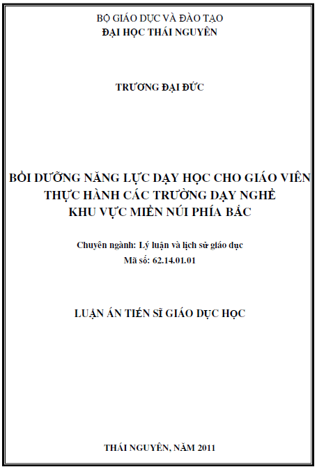 boi duong nang luc day hoc cho giao vien thuc hanh cac truong day nghe khu vuc mien nui phia bac